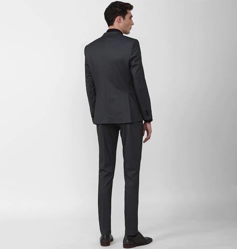 Men Checked Single Breasted Slim Fit Two Piece Suit